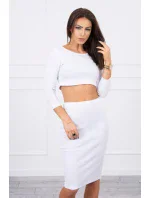 Souprava halenky a sukně v bílé barvě Souprava halenky a sukně v bílé barvě