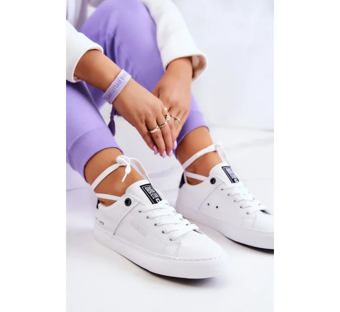 Dámské kožené tenisky Big Star - bílé/černé Dámské kožené tenisky Big Star - bílé/černé