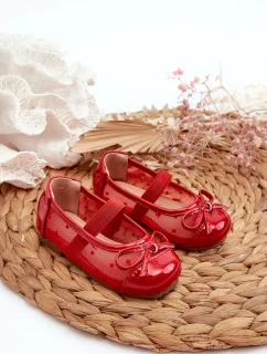 Dětské balerínky s mašlí, červená Jellema