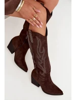 Dámské kovbojky na podpatku Jovina – čokoládové Dámské kovbojky na podpatku Jovina – čokoládové