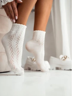 Dámské azurové ponožky – ecru