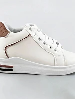 Bílo-hnědé sportovní boty se skrytým klínem (666-16)
