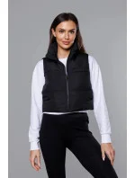 Krátká černá vesta se stojáčkem model 18266810 - J.STYLE Krátká černá vesta se stojáčkem model 18266810 - J.STYLE