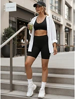 Dámské cyklistické šortky s vysokým pasem černé FashionStreet SY0583 Dámské cyklistické šortky s vysokým pasem černé FashionStreet SY0583