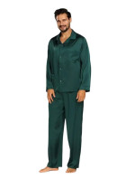 Pánské saténové pyžamo model 19669880 zelený - DKaren