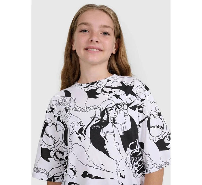 Dívčí tričko oversize s potiskem model 21816830 - 4F