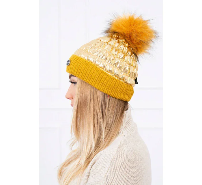 Čepice model 18743798 zlatá - K-Fashion Čepice model 18743798 zlatá - K-Fashion