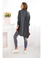 Bavlněná mušelínová košile Plus Size grafit Bavlněná mušelínová košile Plus Size grafit