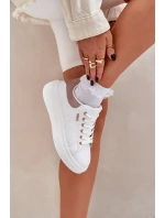 Dámské Sneakersy Na Platformě Eko Kůže Bílé Lelandine Dámské Sneakersy Na Platformě Eko Kůže Bílé Lelandine