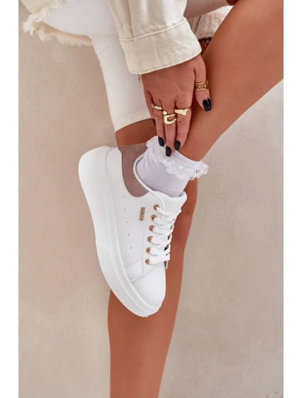 Dámské Sneakersy Na Platformě Eko Kůže Bílé Lelandine Dámské Sneakersy Na Platformě Eko Kůže Bílé Lelandine