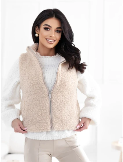 Kamizelka CS KZ model 21937097 jasny beżowy - FPrice Kamizelka CS KZ model 21937097 jasny beżowy - FPrice