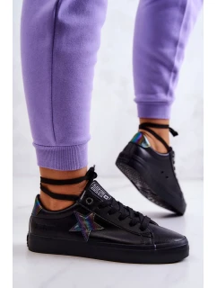 Dámské kožené tenisky Big Star - černé