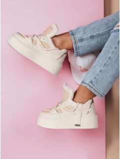 Dámské tenisky na vysoké platformě UPSOLE nature FashionStreet ZY0803