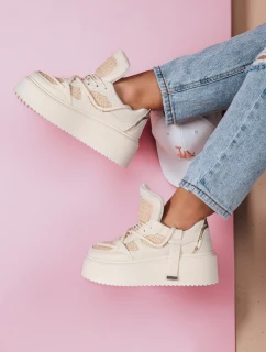 Dámské tenisky na vysoké platformě UPSOLE nature FashionStreet ZY0803