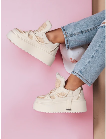 Dámské tenisky na vysoké platformě UPSOLE nature FashionStreet ZY0803