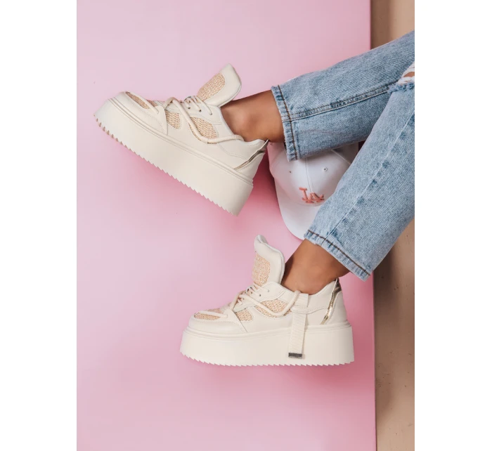 Dámské tenisky na vysoké platformě UPSOLE nature FashionStreet ZY0803