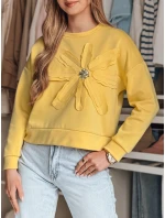 Dámská oversize mikina s květinou PETITKA žlutá FashionStreet BY1390