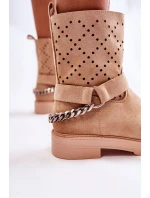 Prolamované Se Zipem S řetízkem béžový model 21592869 - Boto Prolamované Se Zipem S řetízkem béžový model 21592869 - Boto