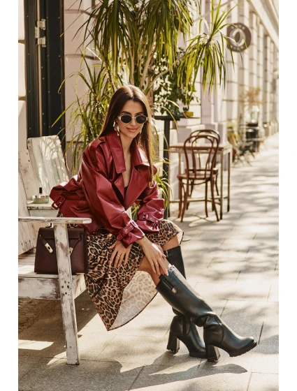 Kožené Elegantní Kozačky Do Kolena Na Podpatku Sloupku Zateplené D&A model 21674452 Černé - S.Barski