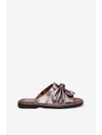 Dámské Pantofle Na Ploché Podešvi Grafitové model 21706046 - Boto Dámské Pantofle Na Ploché Podešvi Grafitové model 21706046 - Boto