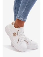 Dámské tenisky na platformě s ozdobným detailem Bílé Iselora