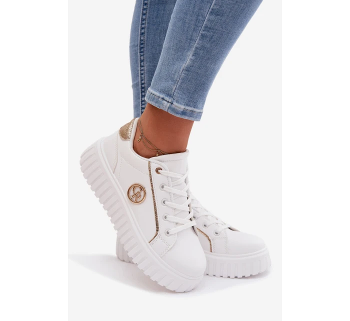 Dámské tenisky na platformě s ozdobným detailem Bílé model 21997733 - EVENTO