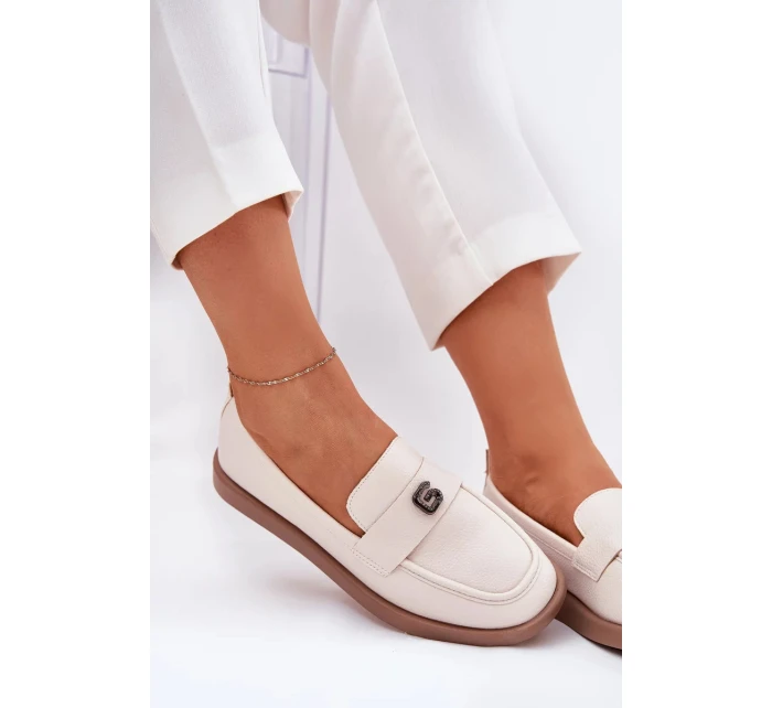 Dámské elegantní mokasíny s dekorativním detailem Vinceza – béžové Dámské elegantní mokasíny s dekorativním detailem Vinceza – béžové