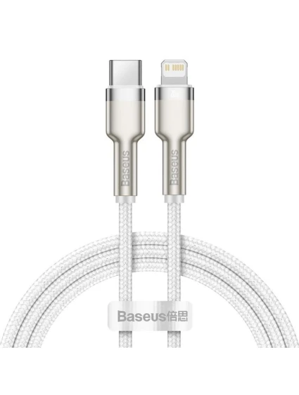 BASEUS USB-C LIGHTNING KABEL CAFULE PD 1M BÍLÝ