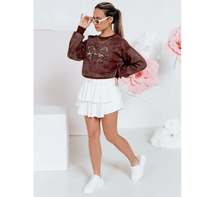 Dámská krátká oversize mikina s kravatovým motivem DENVIS vínová FashionStreet BY1423