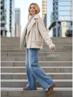 Dámská bunda z ovčí kůže ramones beige Dstreet model 21995333 - FashionStreet