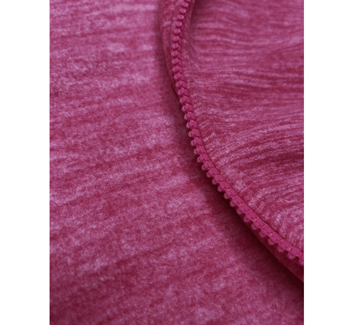Růžová melanžová dámská  mikina s kapucí model 19664170 - 6&8 Fashion
