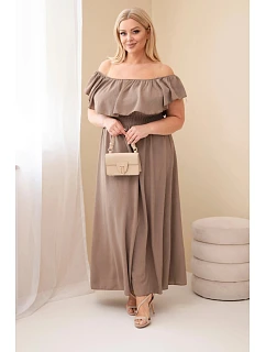 Dámské šaty Plus Size s volánem a elastickým pasem fango
