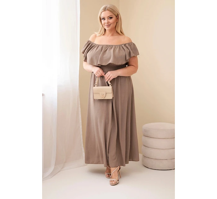 Dámské šaty Plus Size s volánem a elastickým pasem fango