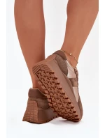 Dámské Zateplené Sneakersy Na Platformě Big Star OO274A218 HI-POLY SYSTEM Hnědé Dámské Zateplené Sneakersy Na Platformě Big Star OO274A218 HI-POLY SYSTEM Hnědé