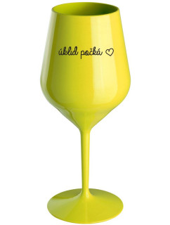 ÚKLID POČKÁ - žlutá nerozbitná sklenice na víno 470 ml