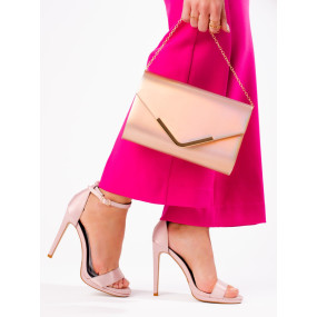 Zajímavé dámské  sandály růžové na jehlovém podpatku