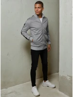 Pánská světle šedá mikina na zip FashionStreet BX5566