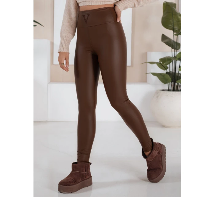Dámské čokoládové voskované kalhoty VALENTIS FashionStreet UY1559 Dámské čokoládové voskované kalhoty VALENTIS FashionStreet UY1559