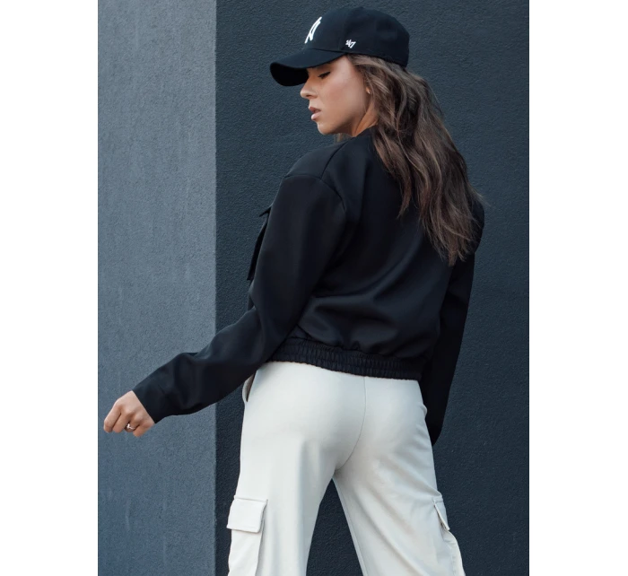 Dámská bunda bomber PRIEV černá FashionStreet TY4307 Dámská bunda bomber PRIEV černá FashionStreet TY4307