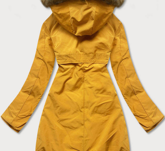 Žluto-černá oboustranná dámská zimní bunda  (M-136)