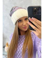 Dámská čepice Feba K330 ecru+violet Dámská čepice Feba K330 ecru+violet