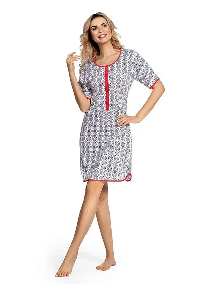 Dámská noční košile model 7292685 Mama kr/r K - De Lafense Dámská noční košile model 7292685 Mama kr/r K - De Lafense