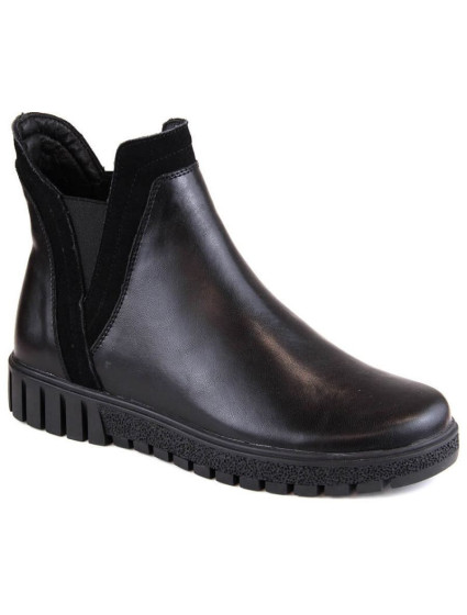 Filippo W PAW472 černá zateplená kožená nazouvací obuv