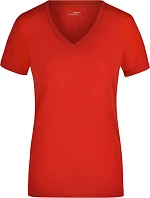 JN Dámské elastické tričko s výstřihem do V 02.0 red model 22494312 - Daiber