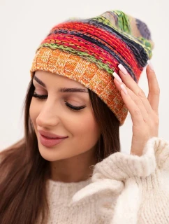 Klobouk s fleecem  neonově zelený + oranžový model 21878031 - K-Fashion