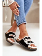 Dámské Pantofle S Přezkami A Kožíškem Černé model 21670217 - Boto Dámské Pantofle S Přezkami A Kožíškem Černé model 21670217 - Boto