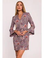 M877 Šaty s potiskem a širokými manžetami - model 2