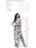 Dámské maxi šaty se zavazováním za s rozparkem a se vzorem růží a světle  model 21371144 - numoco