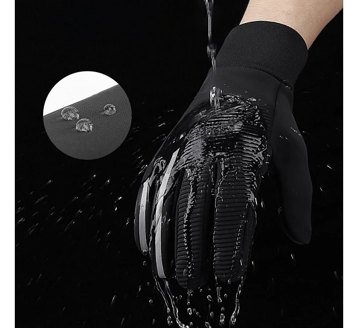 Izolované protiskluzové sportovní rukavice pro telefon (velikost L) - černé Izolované protiskluzové sportovní rukavice pro telefon (velikost L) - černé