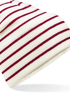 B Pletená čepice s pruhy a manžetou 53.0 soft red model 22432907 - Beechfield